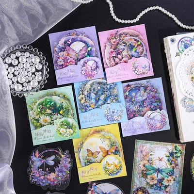 Yuezhenxiang Retro Flower Moon Handbook Sticker Pack - DIY Cuckoo Card & Creative Children's Stickers