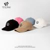 Retro small letter baseball hat women's spring and autumn soft top curved brim hat summer versatile big head circumference peaked cap men