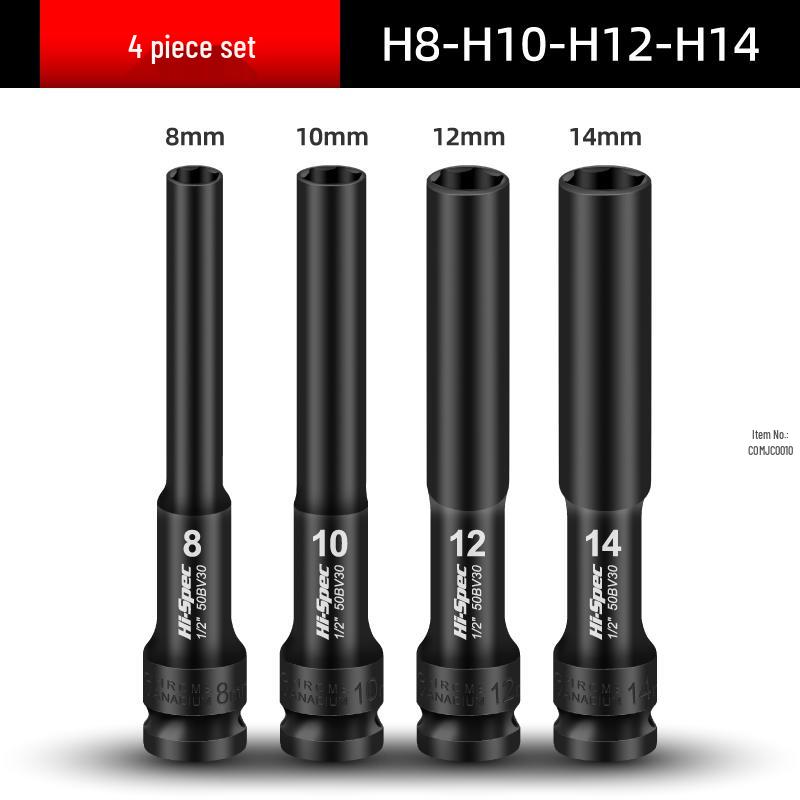 Extended Thin-Walled Hex Deep Impact Socket 8mm for Electric Wrench
