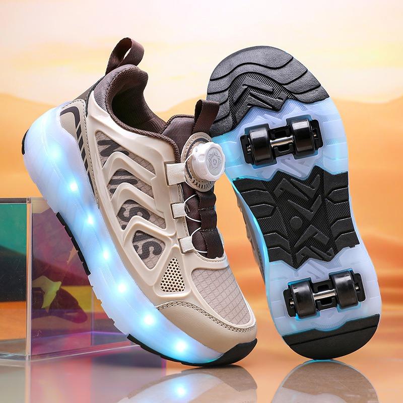 Children's Shoes Four-wheel Boys' Luminous Shoes Removable Girls' Student Sports Shoes Luminous