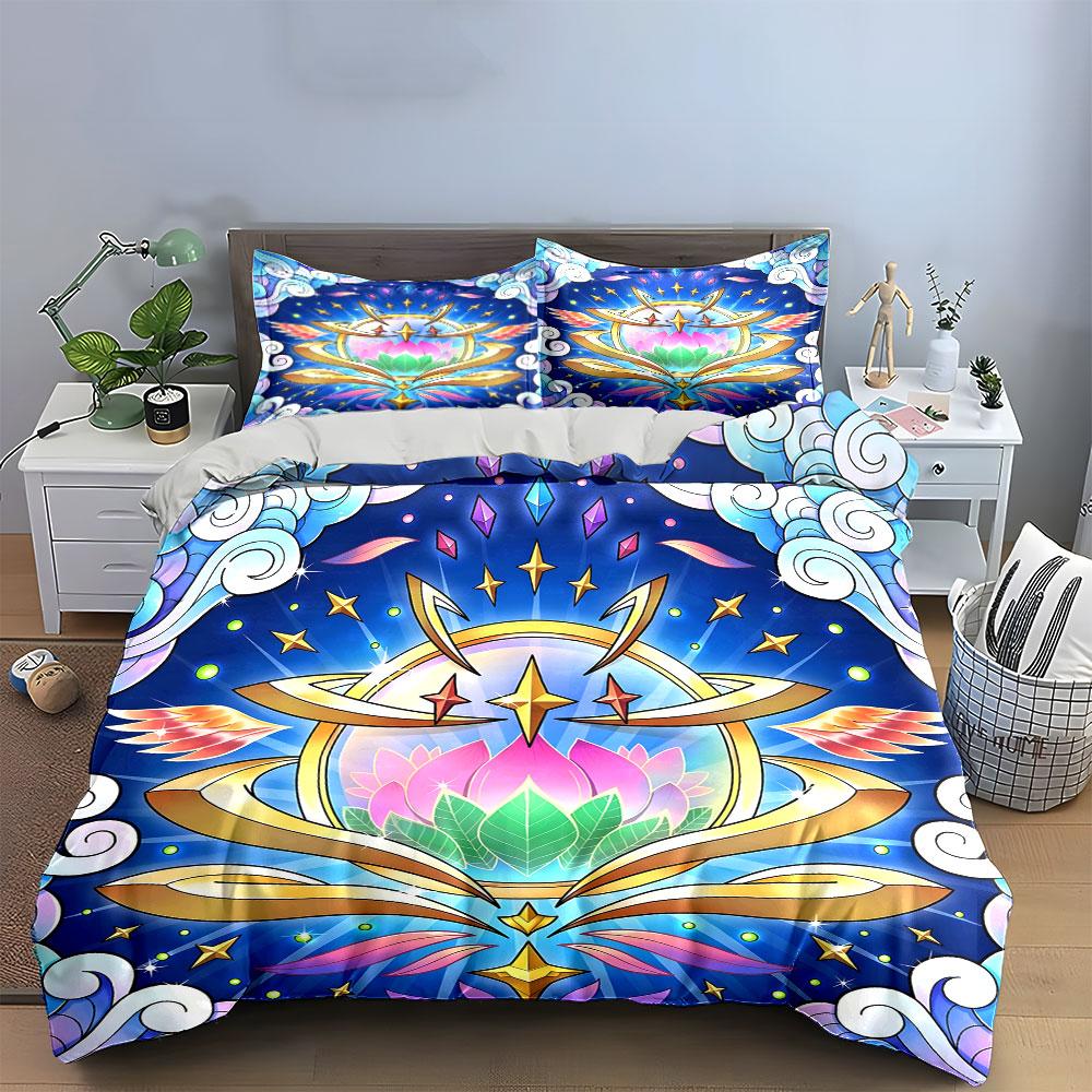 Celestial Lotus Radiance Bedding sets Duvet covers Pillowcases(1* Duvet Cover 2* Pillowcases without duvet insert)