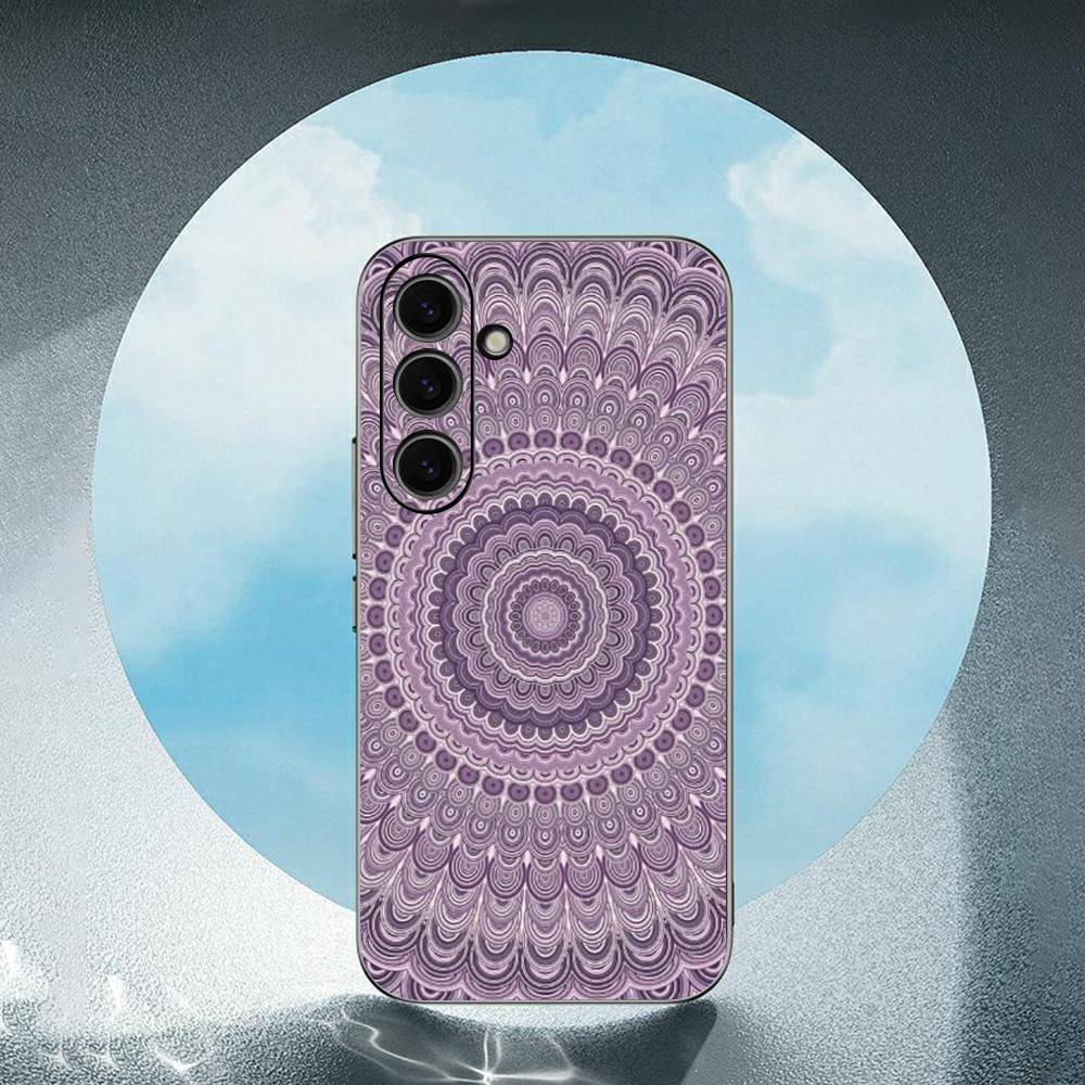 Mandala Flower Pattern Luxury Luxury Black Phone Case For Samsung Galaxy S23 S24 S25 Ultra S22 Plus S21