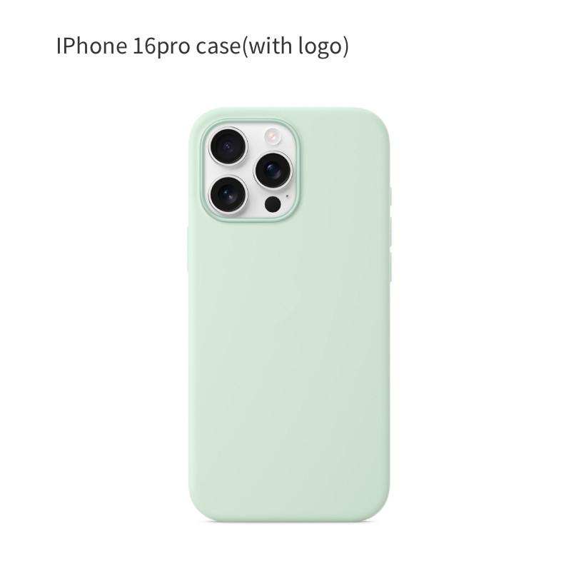 For Iphone16 Pro Solid Color Magnetic Silicone Phone Protective Case With Logo For Enhanced Protection