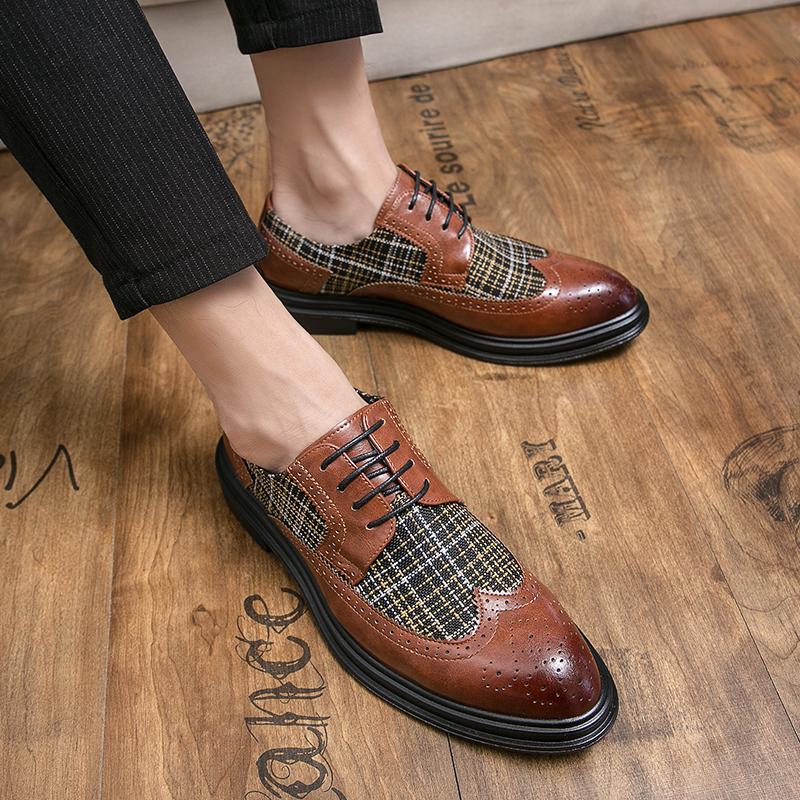 Brogue Shoes Men Classic Formal Leather British Style Shoes Male Large Size 48 Trend Business Shoes Yuppie Men’s Dress Shoes