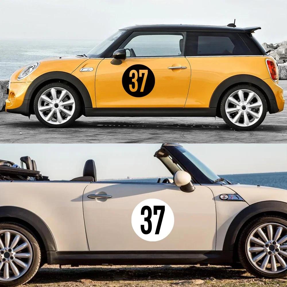 Car Door Side Number 37 Sticker Auto Decoration Vinyl Decal For MINI Cooper One Countryman F55 F56 F60 R55 R56 R60 Clubman R61