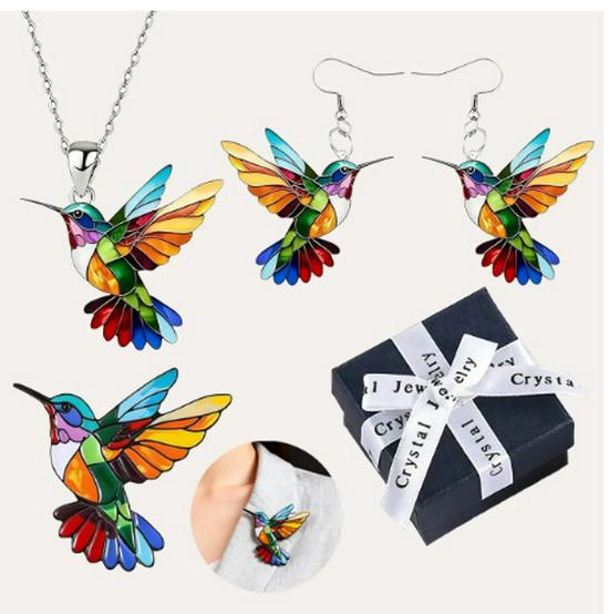 2024 Retro Spring Acrylic Bird Earrings - Colorful European & American Design