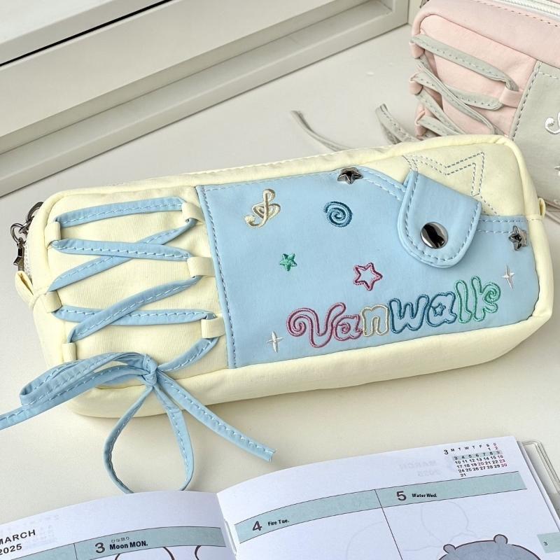 Ins Cute Pen Bag Large-Capacity Multi-Layer Student Pencil Box Stationery Pouch Organizer School Stationery Supplies Pencil Case