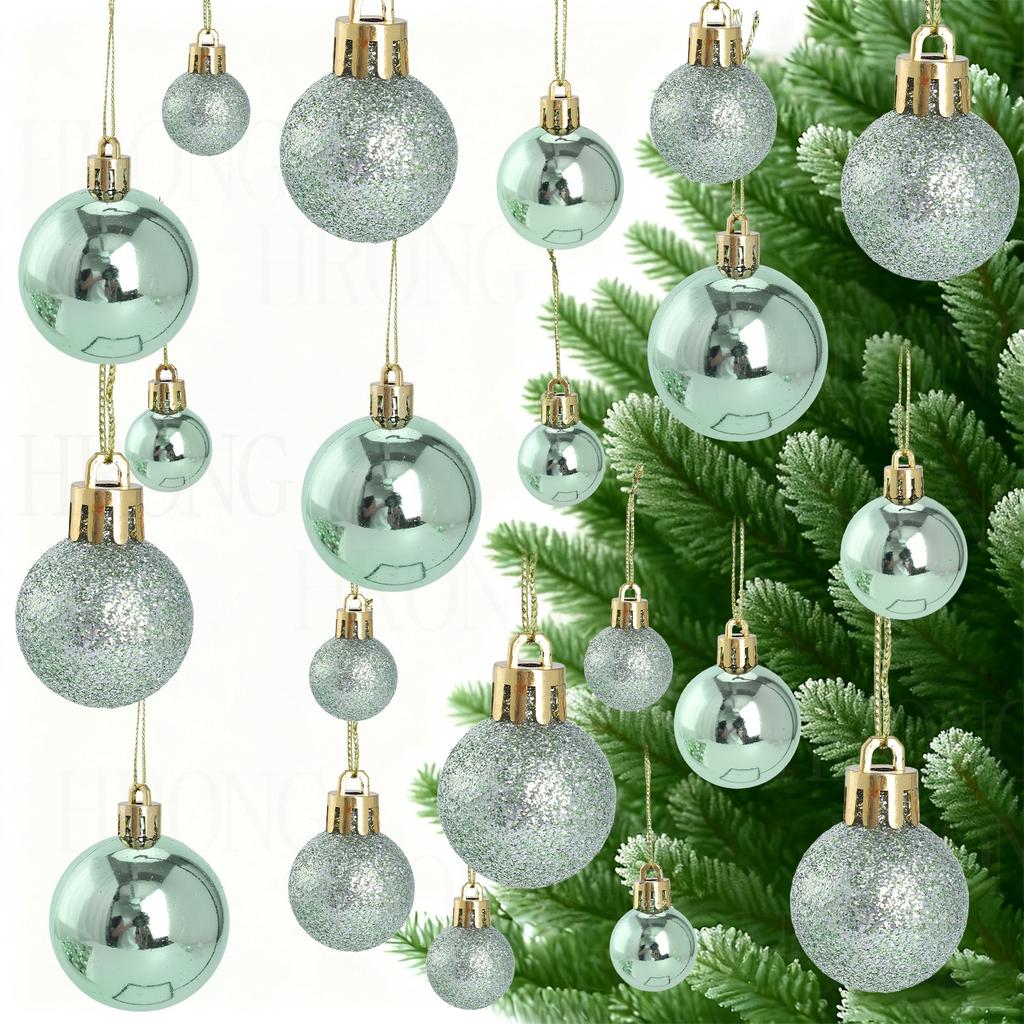 44-teiliges goldenes Weihnachtsbaumschmuck-Set Mattes und Glitzer-Finish zur Dekoration des Weihnachtsbaums Stabile Kunststoffkugeln mit Aufhängeschnüren