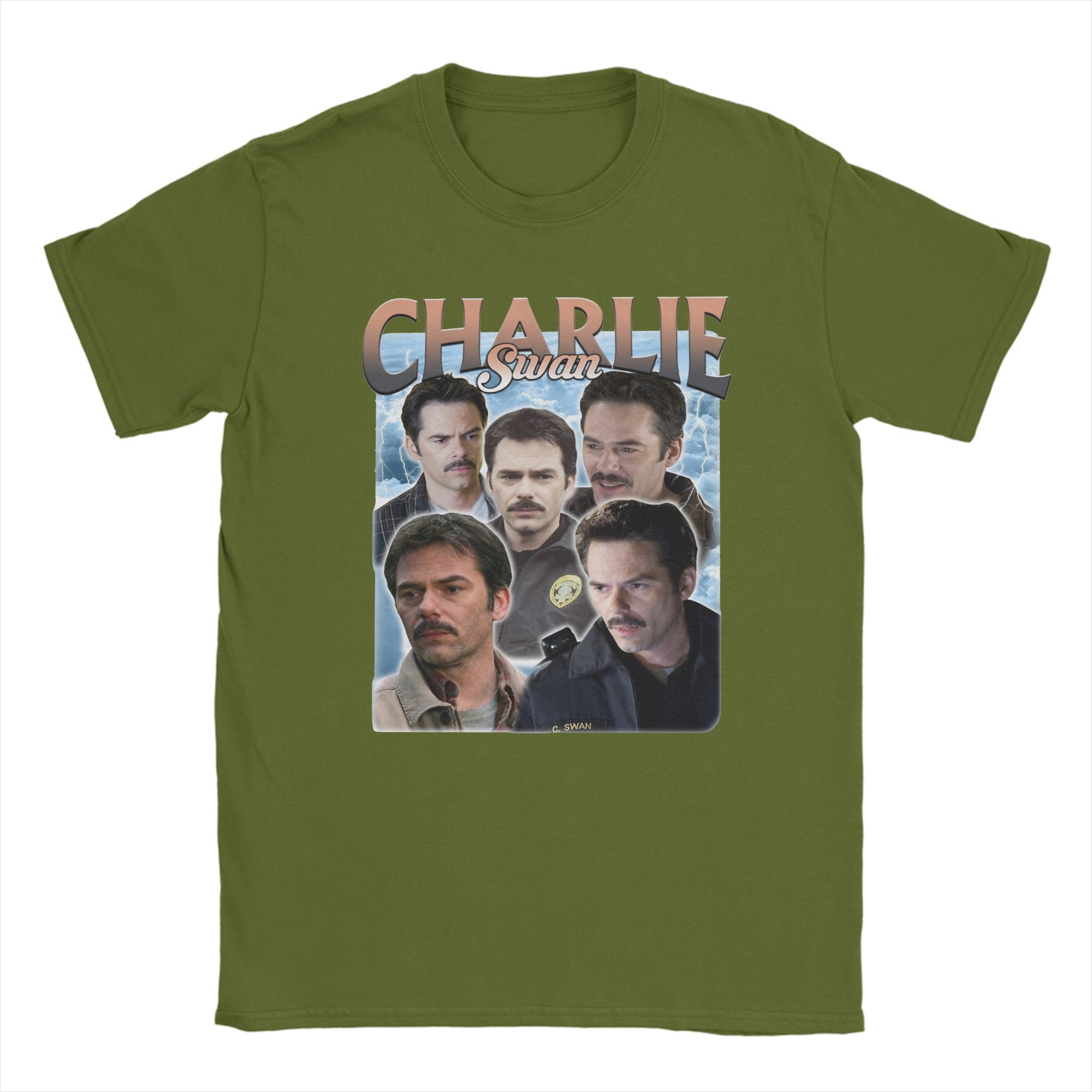 

Charlie Swan The Twilight Saga Movie T-Shirts Men Vintage 100% Cotton Tees Round Neck Short Sleeve T Shirts Gift Idea Tops 4XL