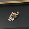 Knuckle Ring Shiny Rhinestone Peacock Charming Women Girls Elegant Animal Finger Ring Jewelry Accessories