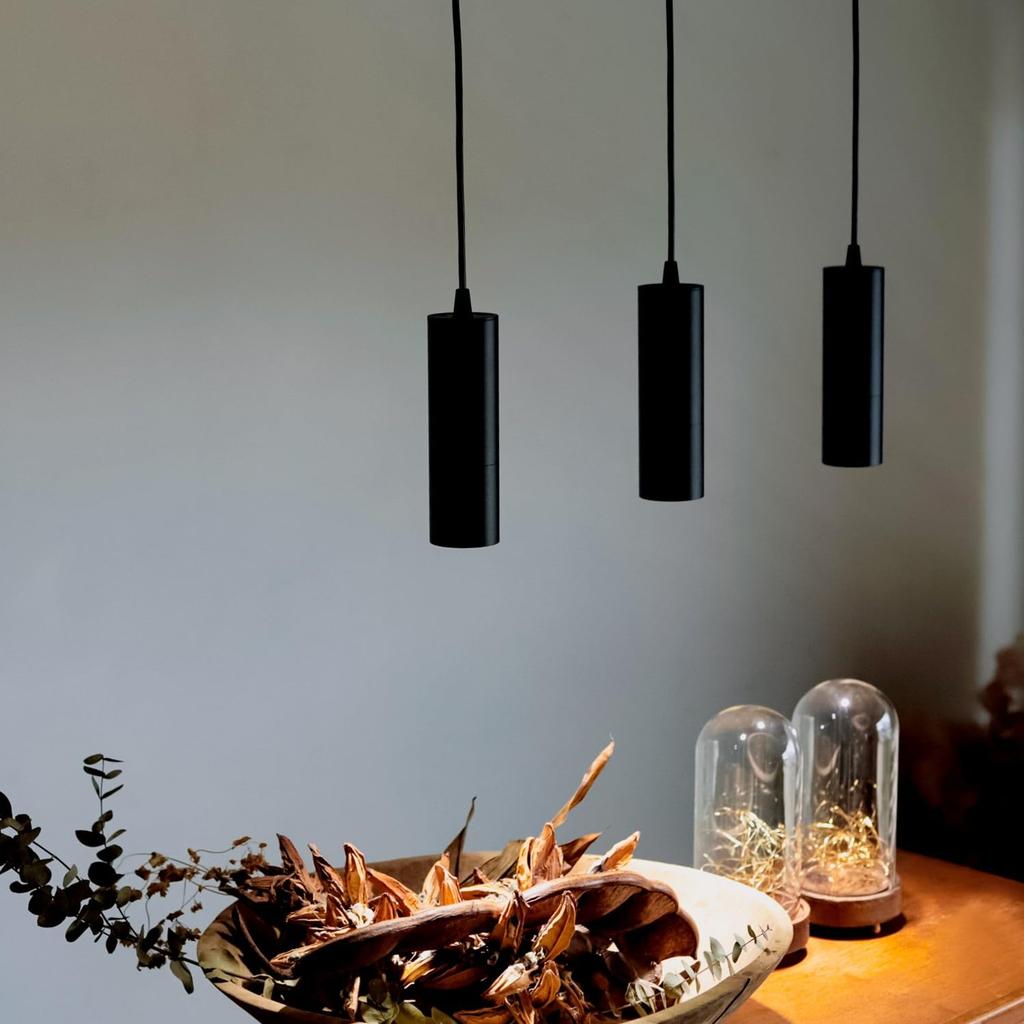 [Amazon Alexa Compatible] Edison Smart Pendant Light (for Ceiling MountsBlack) x 2 Set, Dedicated Remote Control Compatible, Integrated LED,