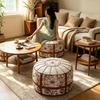 Fillable Design Ottoman Pouf Boho Pattern Storage Ottoman New Footstool Cover  Home Use