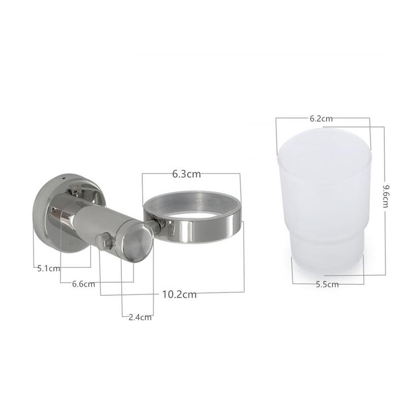 Wall-Mounted Stainless Steel Toothbrush & Mouthwash Cup Holder