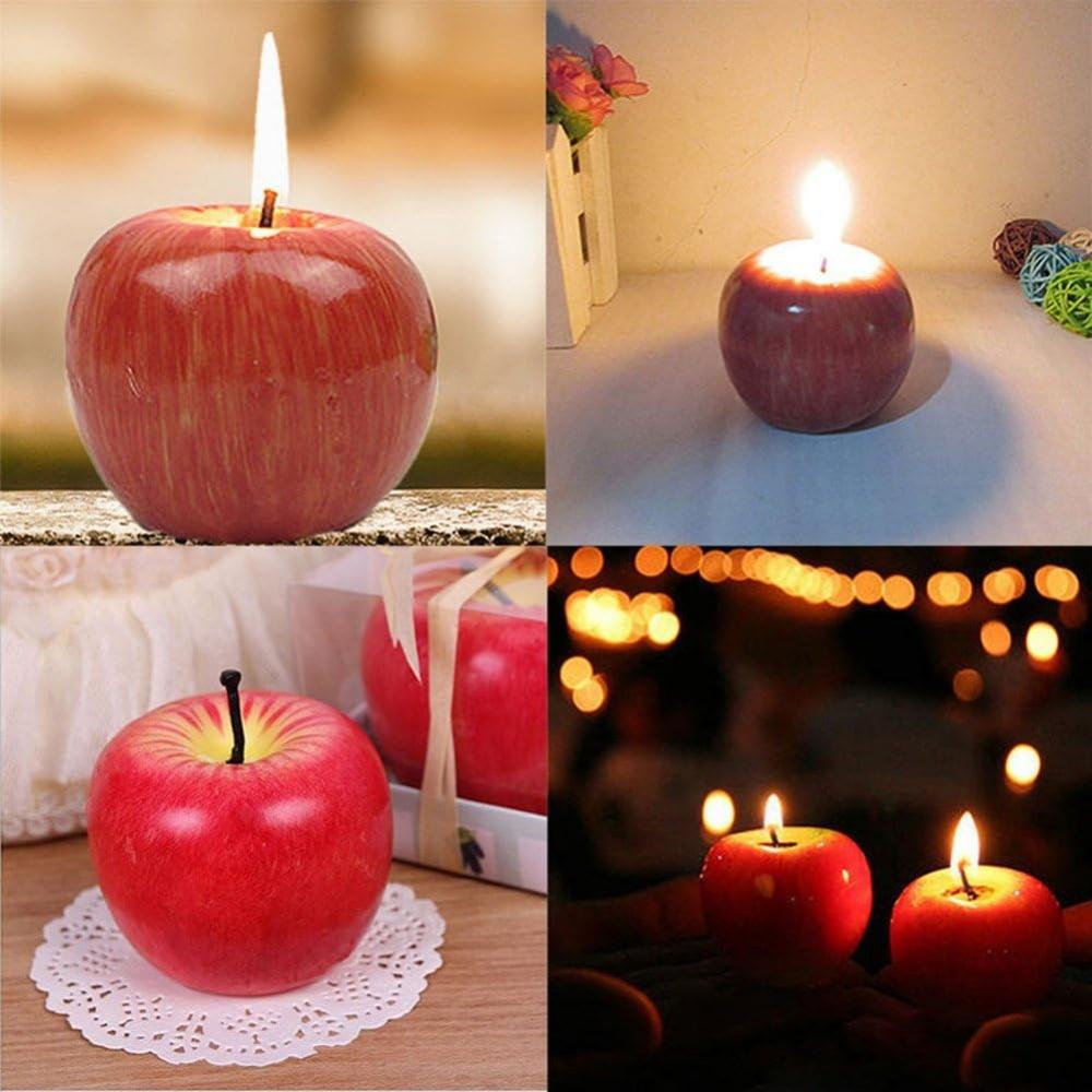 Christmas Apple-Shaped Candle, Perfect for Holiday, Birthday, Wedding, Party, and Home Dining Table Decorations
