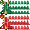 60/2PCS Christmas Cutlery Holders Xmas Tree Tableware Holder Bags Knife Fork Spoon Pockets Bag New Year Party Dinner Decoration