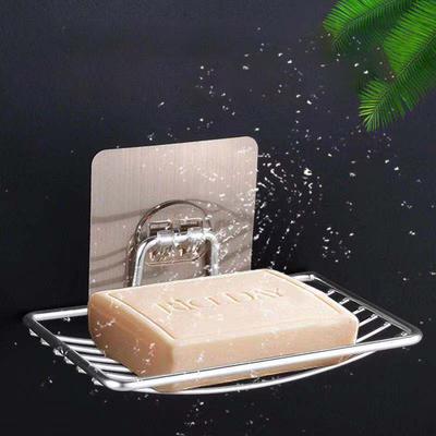 1 Stück Edelstahl-Seifenständer, stanzfrei, nagelfrei, für Badezimmer, einlagig, Abfluss, Wandbehang, Saugnapf, Seifenkiste, leichtes Luxusregal