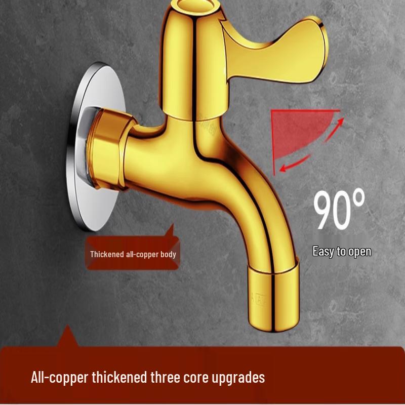 Wall-Mounted Brass Washing Machine Faucet
