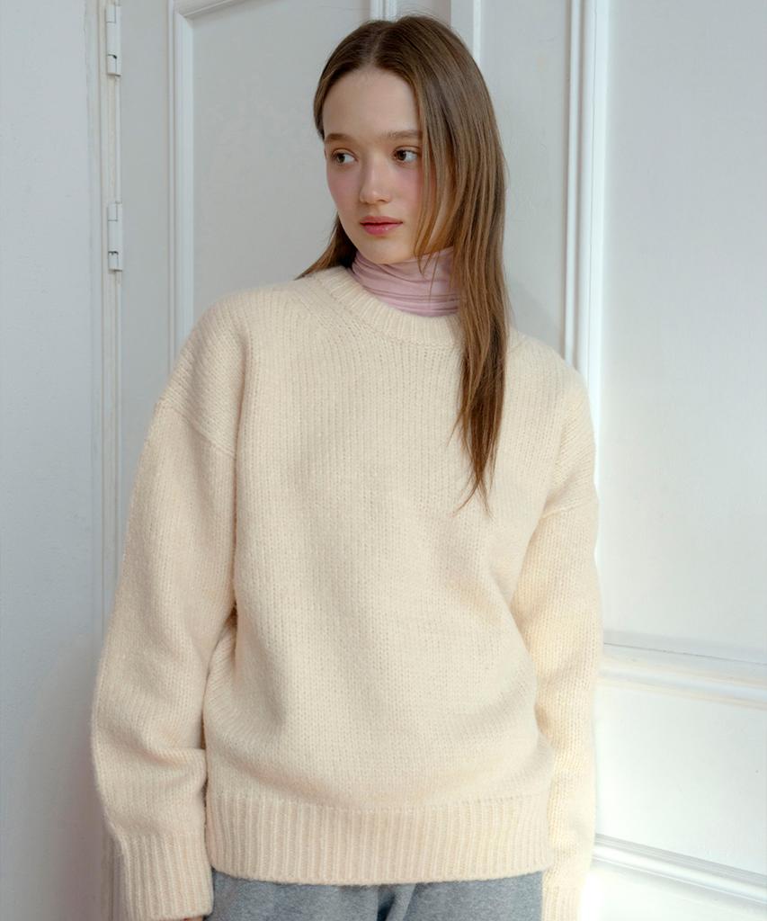 LETTERA Unisex Round Neck Knit_3Color