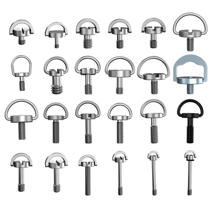 M4 Hand-Tightened Lifting Ring C Quick Release Screw, Stainless Steel/Carbon Steel Nickel-Plated Display Base, Large Remote Control Screw