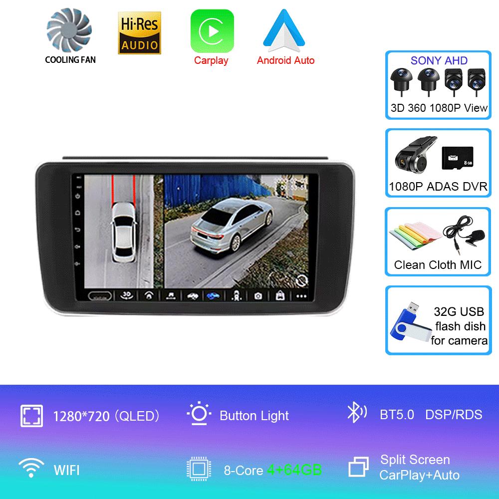 Android 14 For Nissan Leaf ZE1 2017 - 2024 Octa-Core HU 4G Car Radio Multimedia Video Player Navigation GPS 360 camera Wifi