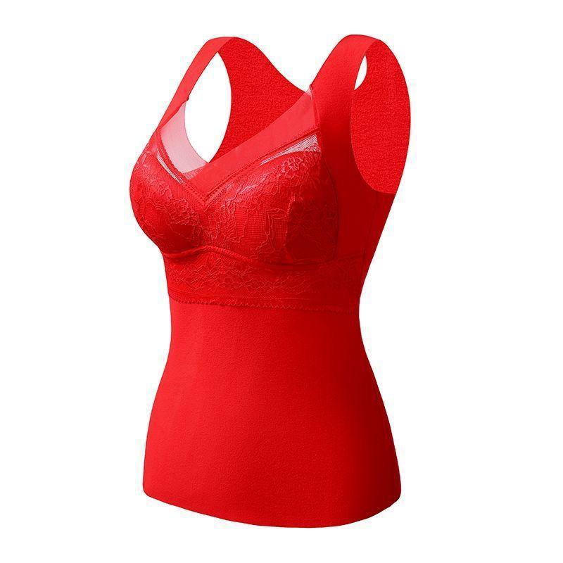 Velvet Seamless Fleece-Lined Women's Warm Vest - No Bra Needed