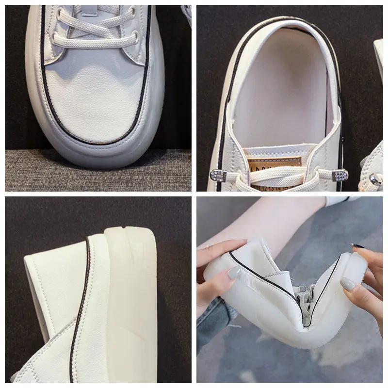 Fujin 3cm Cow Genuine Leather Oxfords Chunky Sneaker Ergonomic Autumn Soft Flats Leisure Loafer Spring Ethnic Woman Comfy Shoes