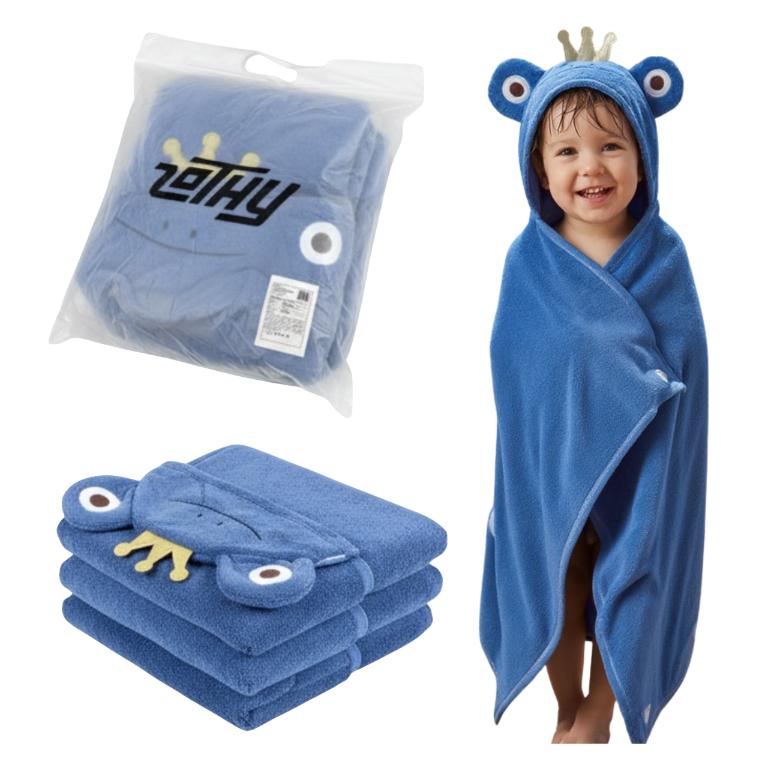 Children'S Beach Towel Squid Velvet With Hood