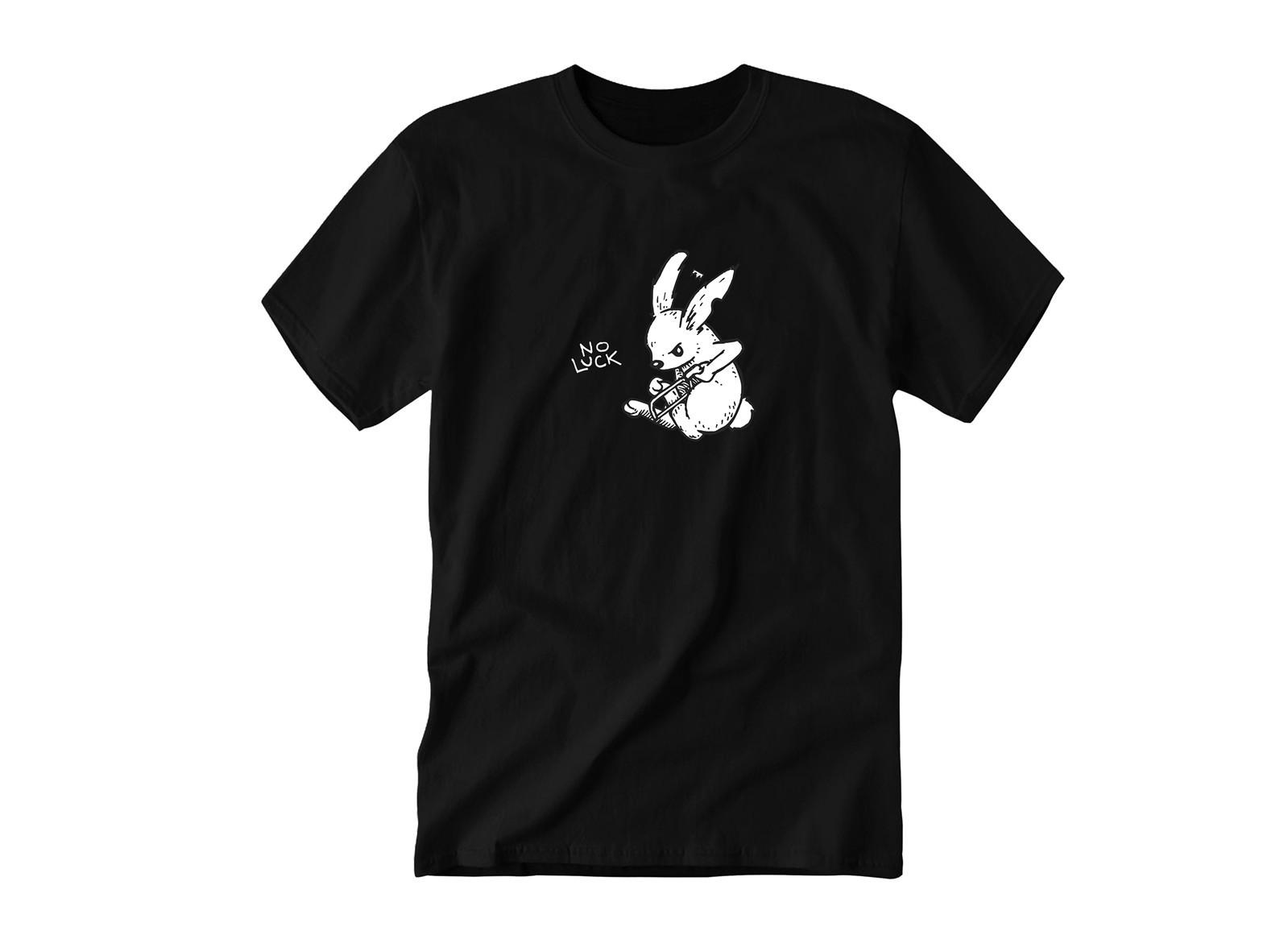 NO Luck Rabit Image Illustration | Kids & Adult Unisex Tee Tshirt XL