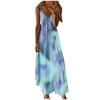 Fashion Women Sexy Plus Size Tie-dye Print Sleeveless V-Neck Camisole Long Dress