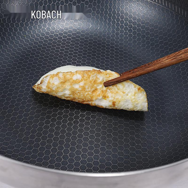 Kangbach JCG30D1 30cm 316L Stainless Steel Honeycomb Non-stick Wok