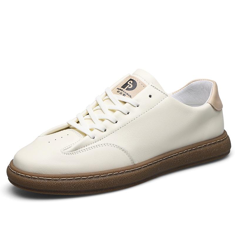 

2025 direct supply casual leather shoes men s soft-soled genuine leather men s shoes new versatile little white shoes thin breathable board shoes 44