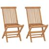VidaXL Folding Garden Chairs 2 Pcs Solid Teak Wood