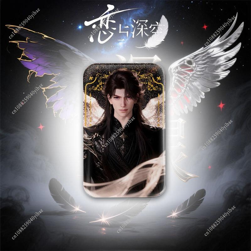 Game Love and Deepspace Sylus Xavier Zayne Rafayel Caleb Angel King Wings 4.3*7CM Rectangular Flash Badge Fan Collection Gifts