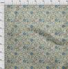 oneOone Cotton Flex Dusty Green Fabric Asian Suzani  Dress Material Fabric Print Fabric By The Yard 40 Inch