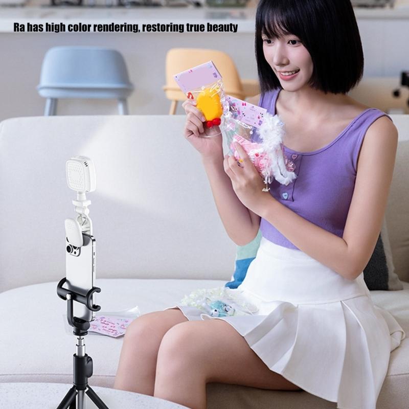 Phone Light with Clip 2700-6500K Type C Rechargeable Selfie Light Multifunction Clip Fill Light for Photography Portable