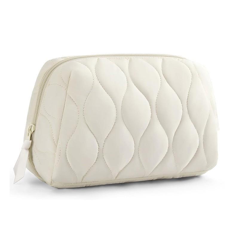 Customized Makeup Bag Quilted Travel Cosmetic Bag Travel Zipper Pouch - Cosmetic Organizer for Women Standard белый
