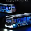 1:42 Scale New Energy Bus Model Toy Car Sound Light Pull Back Metal Body Electric Cars Models Collection Gifts for Children