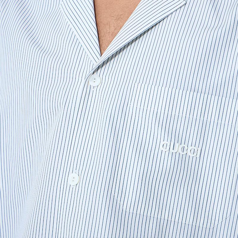 GUCCI Embroidered Striped Shirt 810604-Z7AHN-9025