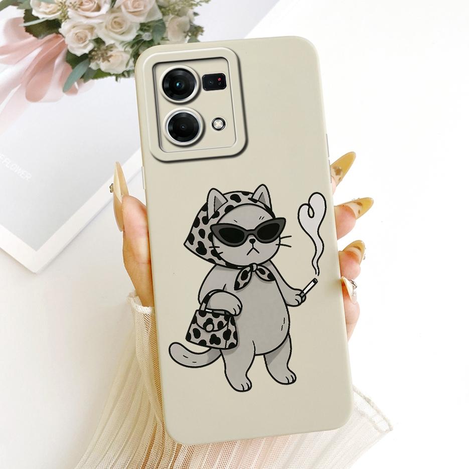 For Oppo F21 Pro 4G Case Reno7 4G CPH2363 Luxury Flowers Candy Painted Cover Soft TPU Phone Case For Oppo Reno 7 Reno8 4G Fundas