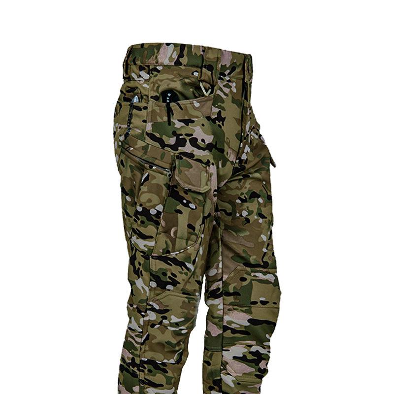 Men's Outdoor Sports Trekking Fleece Pants Sweatpants Multi-pocket Pants City Warm Cargo Pants