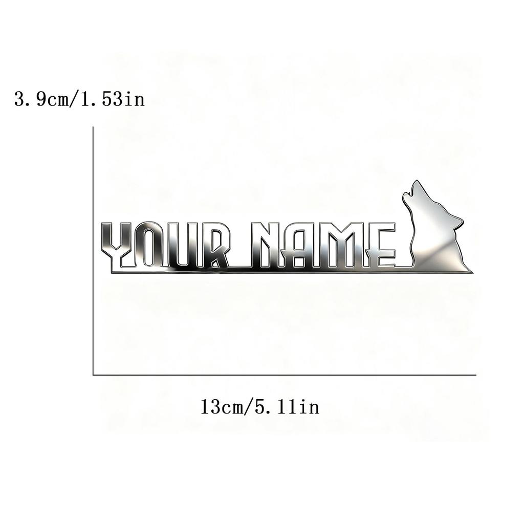 Stainless Steel Waterproof Custom Text Font 3d Metal Stickers Car Body Decal Creative DIY Decaration Silver Color Accessories
