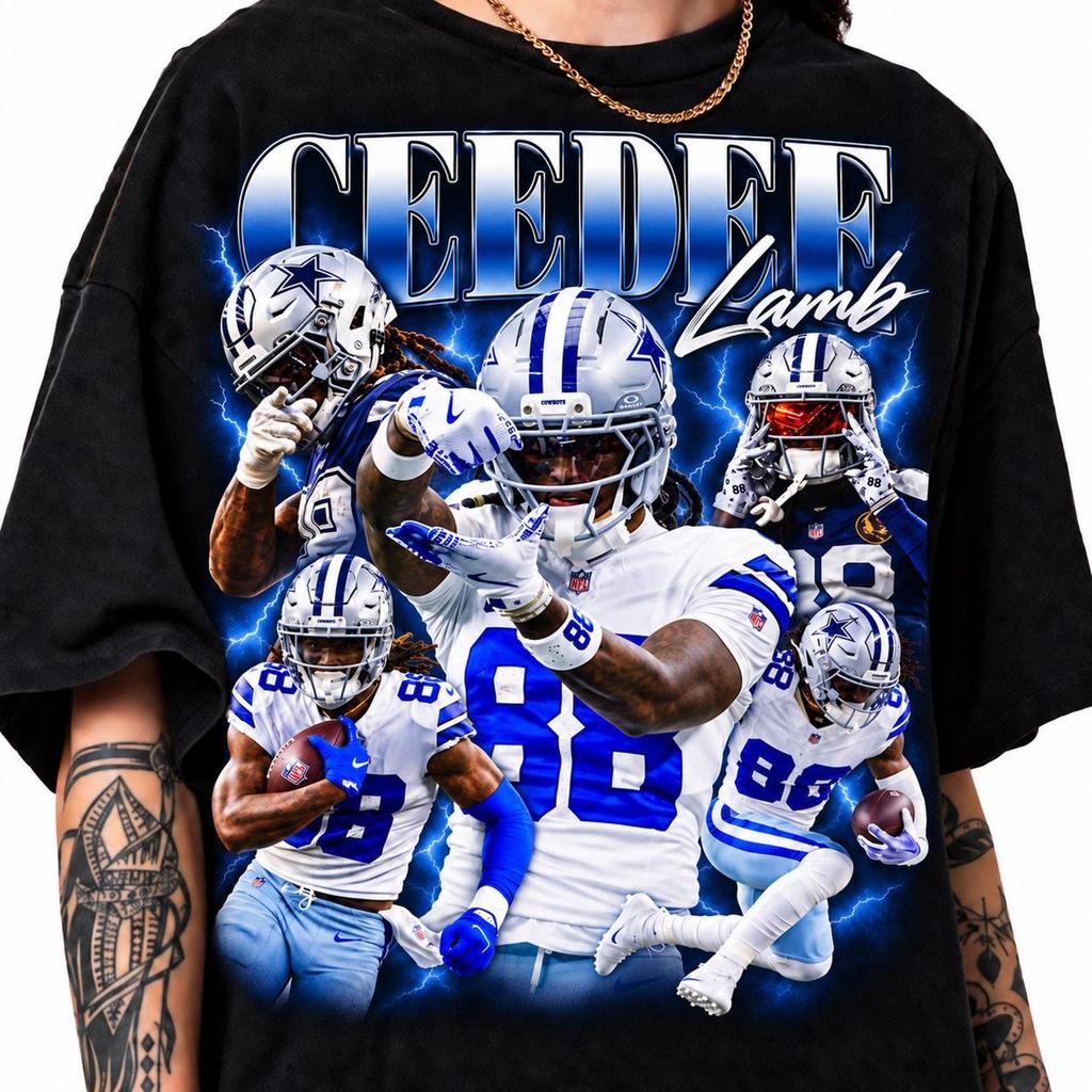 CeeDee Lamb Vintage Bootleg Graphic T-Shirt, Retro Football Tee, Gameday Fan Shirt