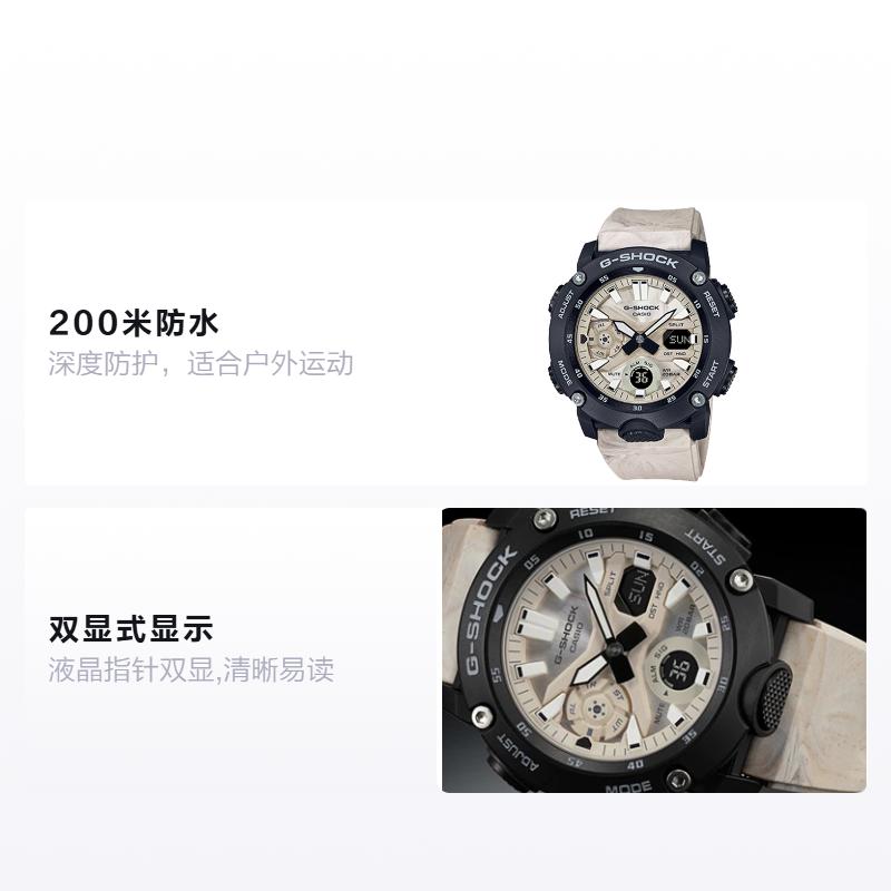 Casio G-SHOCK Series Carbon Core Three Needles Three Eyes Unicorn Contrast Color Dual Display Multi-Scale Waterproof Electronic GA-2000WM-1APRD