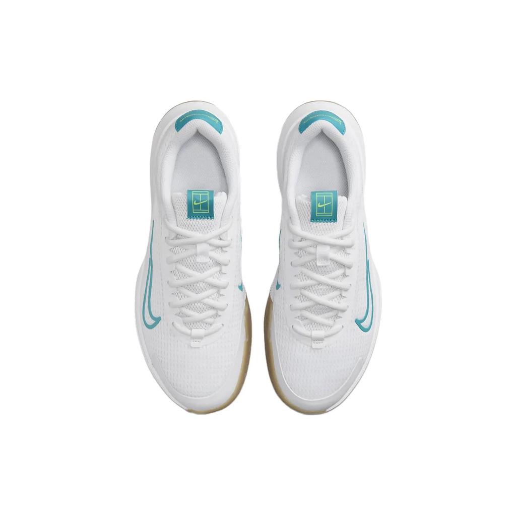 Womens NikeCourt Vapor Lite 2 HC 'White Teal Nebula' (women's sizes) White / Lime Blast / Gum Light Brown / Teal Nebula Tennis Shoes DV2019 103
