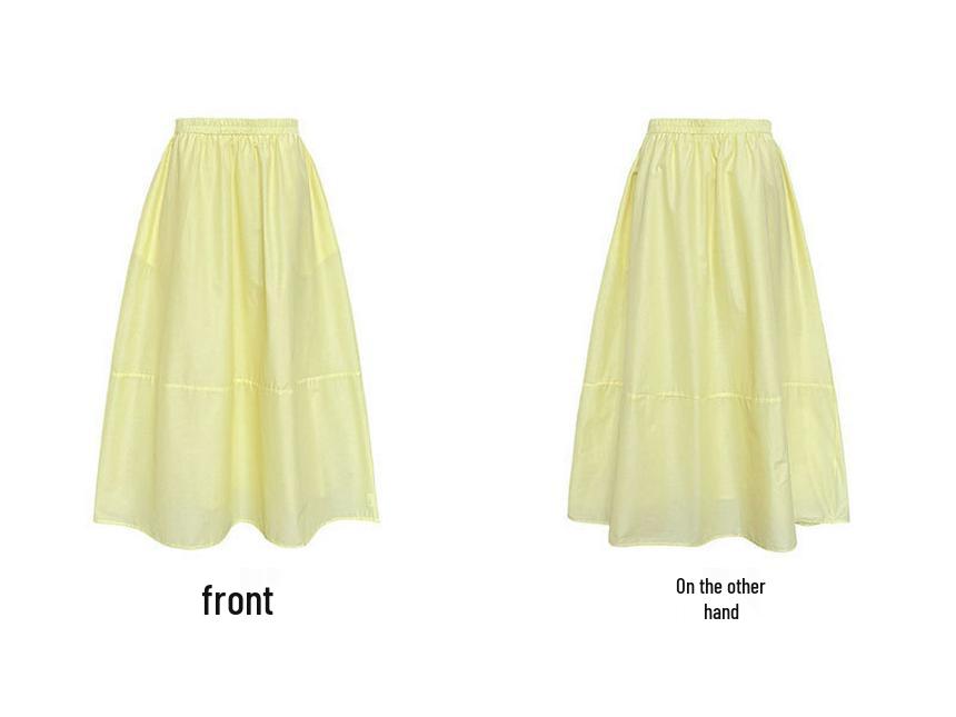 Summer Yellow High-Waist A-Line Umbrella Skirt