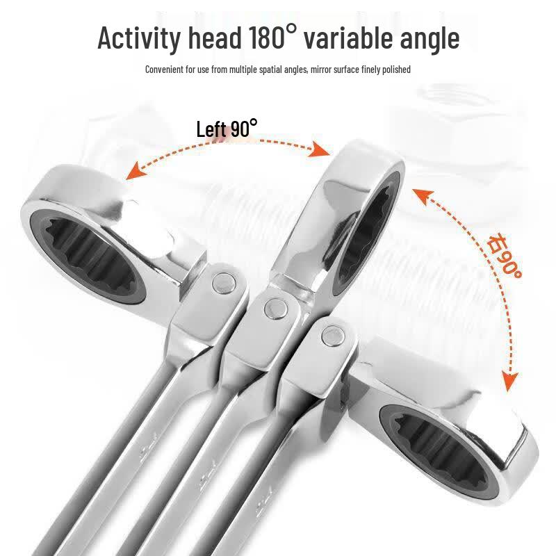 Flexible Head Combination Ratchet Wrench Set
