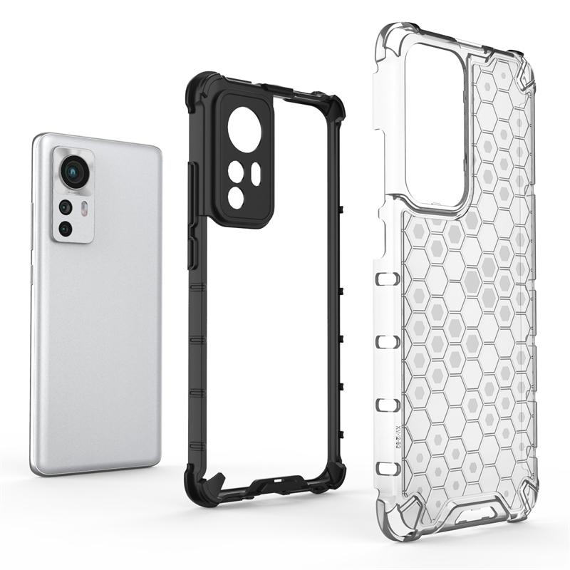 Shockproof Transparent Case For Xiaomi 12 Bumper Honeycomb Armor Case For Xiaomi 12 Case For Xiaomi 12 Lite 12X 12S 13 12T Pro