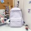 Schoolbag Japanese Fresh Polka Dot Backpack Female Nylon Waterproof Scratch-resistant Wear-resistant Schoolbag Large Capacity Junior High School