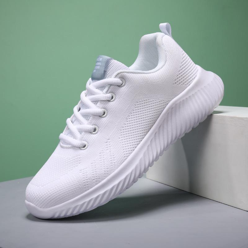 Sports and Leisure Women's Shoes Soft Sole Student Mesh White Shoes Korean Version Versatile and Lightweight Running Shoes Comfortable and Lightwei