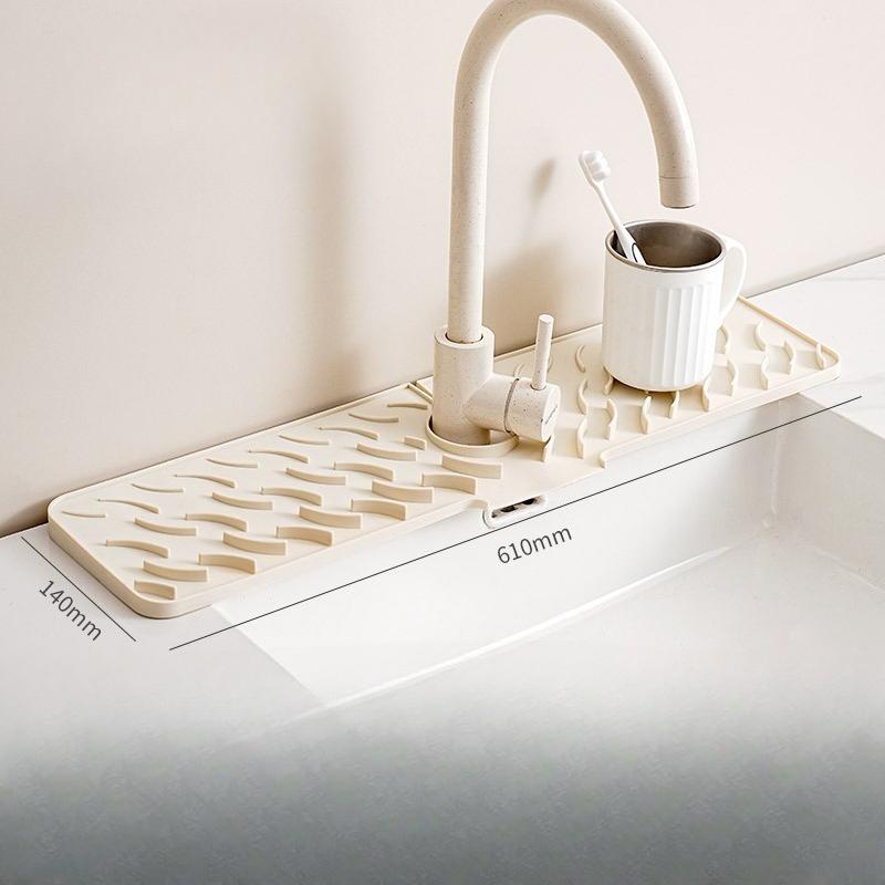 Water-draining Pad, Wavy Suction Cup, Silicone Faucet, Kitchen Sink, Storage Pad, Washbasin Leak-proof